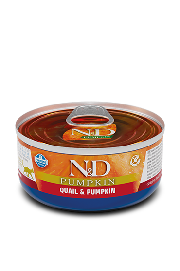 N&D ΚΟΝΣΕΡΒΑ ΓΑΤΑΣ QUAIL & PUMPKIN WET FOOD 70GR
